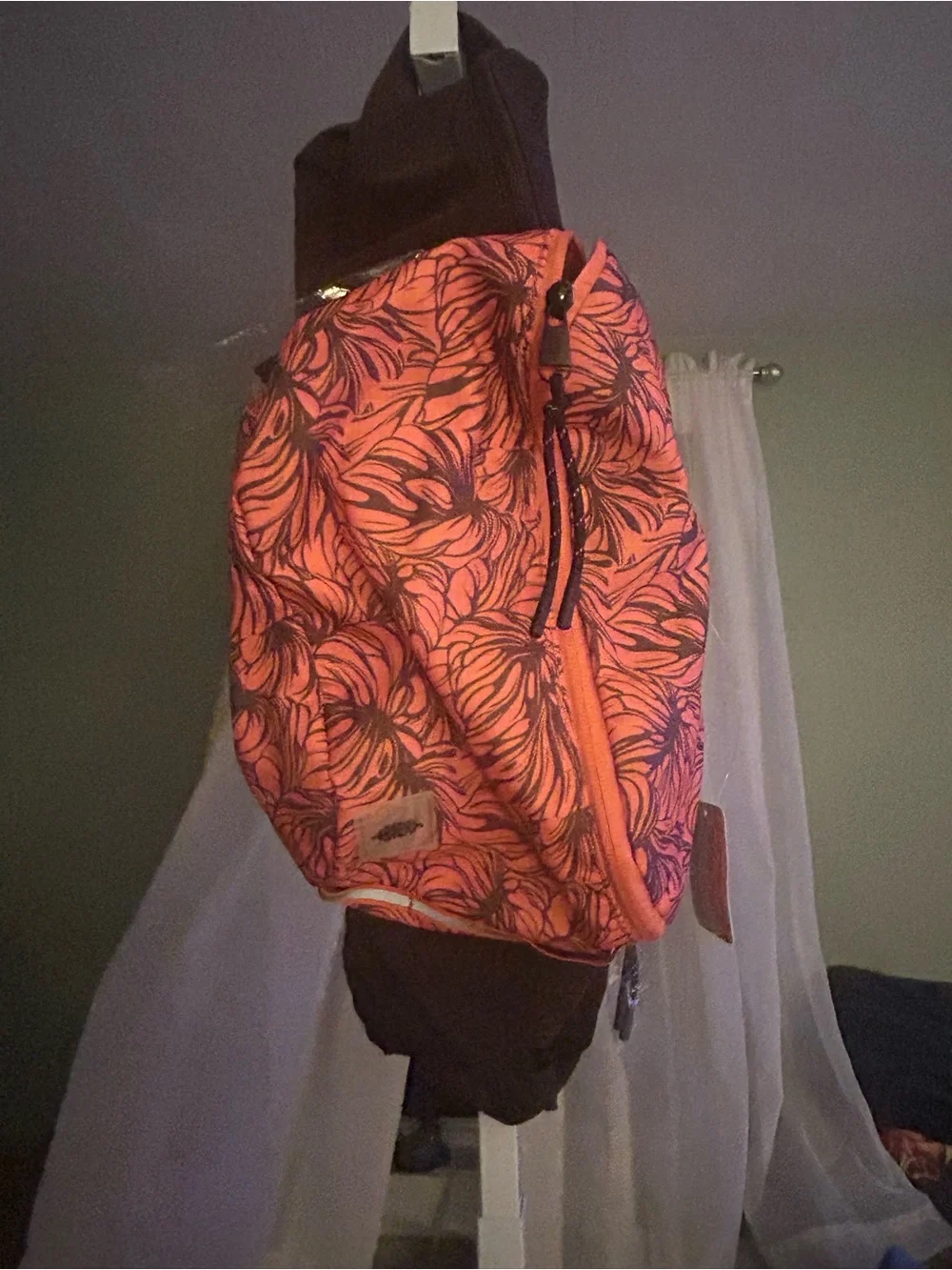 Free People Happy Packer Sling Bag in Monstera Brown & Orange